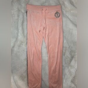 Juicy couture pink rhinestone velour pants